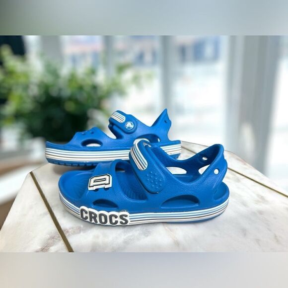 CROCS Toddler Kids Childrens Crocband Sandals Blue size 12C - Picture 2 of 16